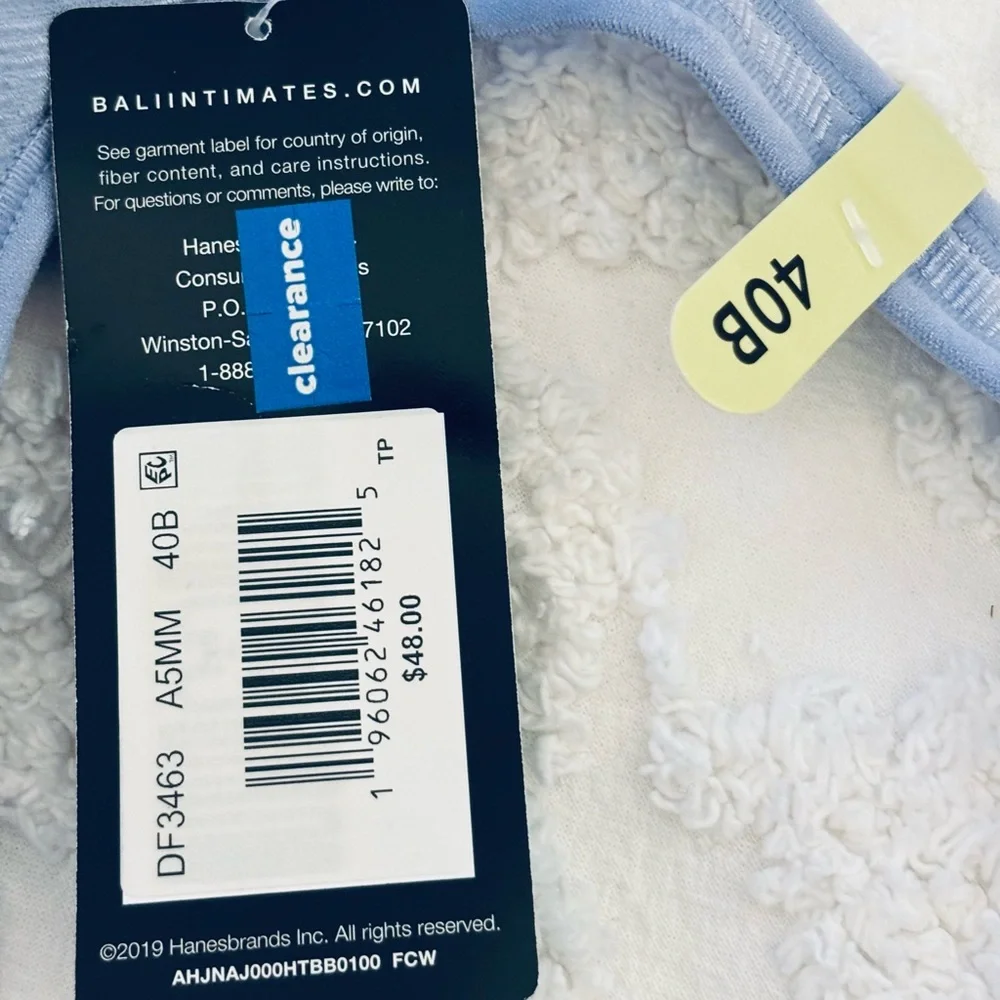 Bali 40B Bra Comfort Revolution wireless padded Wire-Free periwinkle blue NWT